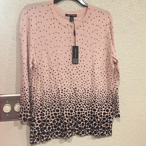 Graduated Dot Crew Neck Cardigan - Picture 4 of 4